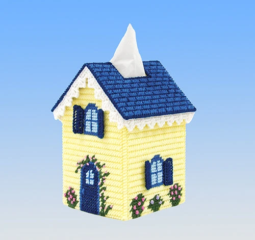 Cottage Tissue Box Cover Plastic Canvas Kit 1 Cottage Tissue Box Cover Plastic Canvas Kit