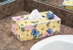 Rose Garden Tissue Box Plastic Canvas Kit