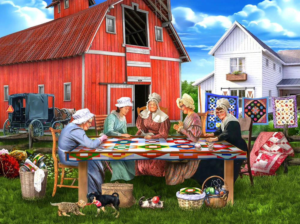 Country Quilting Bee Jigsaw Puzzle 1 Country Quilting Bee Jigsaw Puzzle