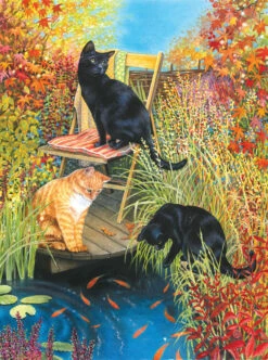 Cats And Koi Jigsaw Puzzle
