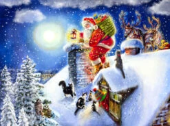 Santa On The Roof Jigsaw Puzzle