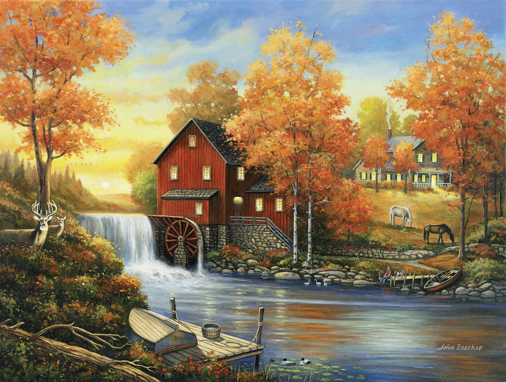 Sunset At The Old Mill Jigsaw Puzzle 1 Sunset At The Old Mill Jigsaw Puzzle