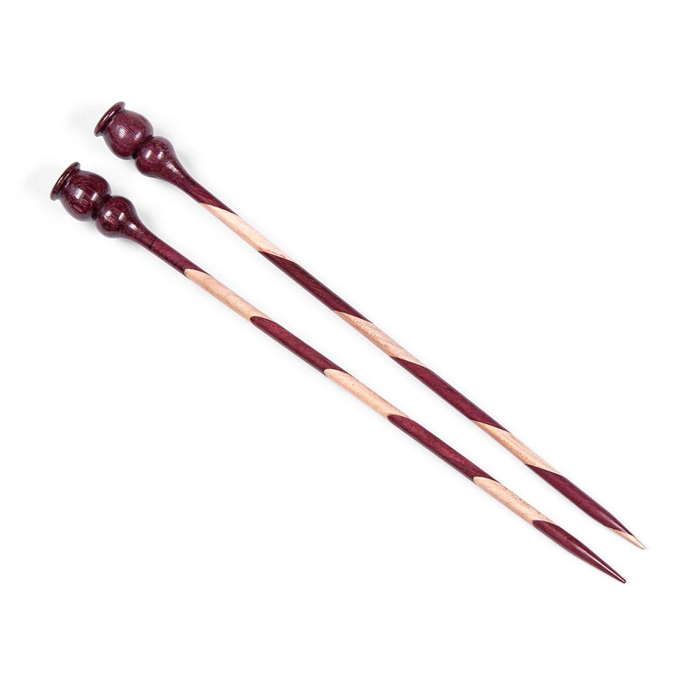 Maple Wood And Purple Heart Single Point Knitting Needles 2 Maple Wood And Purple Heart Single Point Knitting Needles - Image 2