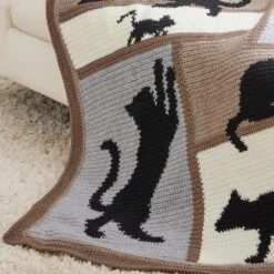 Cat Silhouettes Afghan 8 Cat Silhouettes Afghan -Crocheting Supplies Store 95123d