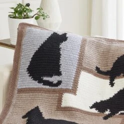 Cat Silhouettes Afghan 9 Cat Silhouettes Afghan -Crocheting Supplies Store 95123e