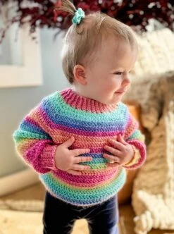 Athabasca Falls Child's Pullover -Crocheting Supplies Store 95585rainbow4