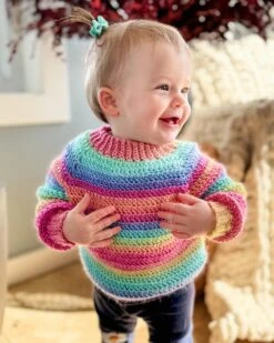 Athabasca Falls Child's Pullover -Crocheting Supplies Store 95585rainbow5