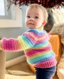 Athabasca Falls Child's Pullover -Crocheting Supplies Store 95585rainbow6