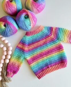 Athabasca Falls Child's Pullover -Crocheting Supplies Store 95585rainbow8