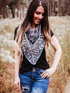 Triangle Crochet Cowl - Slate