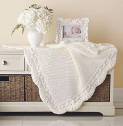 Scalloped Aran Twist Blanket
