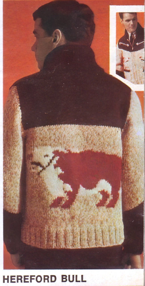 Hereford Bull Cardigan Pattern 1 Hereford Bull Cardigan Pattern
