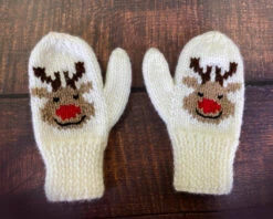 Reindeer Pullover And Mitts | Knit Childs Christmas Sweater Kit -Crocheting Supplies Store ChildsReindeerMittens
