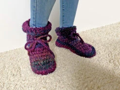 Chunky Boot Slippers 26 Chunky Boot Slippers -Crocheting Supplies Store KnitMarvelousChunkySlippersonWhiteBackground
