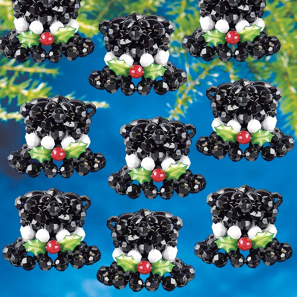 Frosty's Top Hat Beaded Ornament Kit 1 Frosty's Top Hat Beaded Ornament Kit