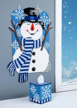 Snowflakes & Snowman Plastic Canvas Ensemble