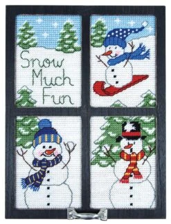 Snow Much Fun Window Frame Plastic Canvas Kit
