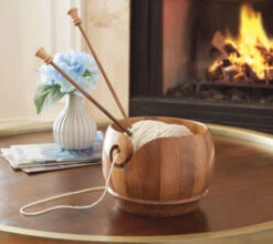 7" Cam Wood Yarn Bowl