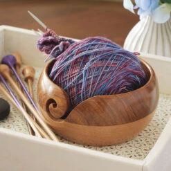 Sheesham & Steam Beech Wood Yarn Bowl