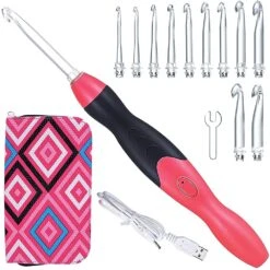 LED Lighted Crochet Hook Kit -Crocheting Supplies Store M33908d