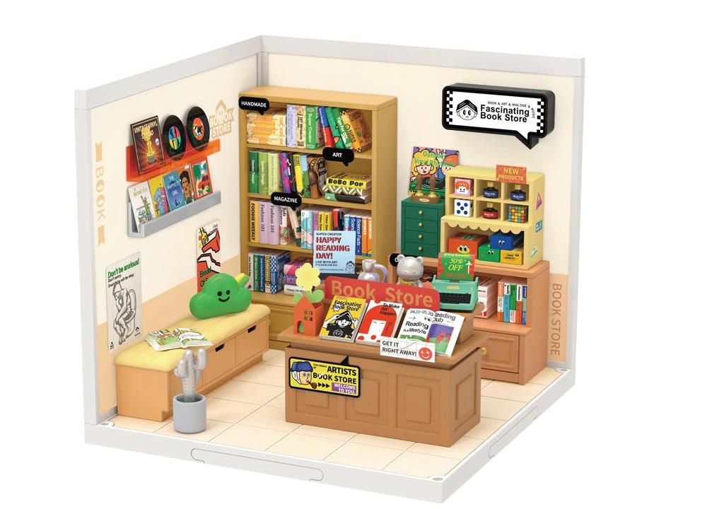 Robotime Fascinating Book Store Miniature House 1 Robotime Fascinating Book Store Miniature House