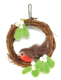 Christmas Robin Wreath Needle Felting Kit