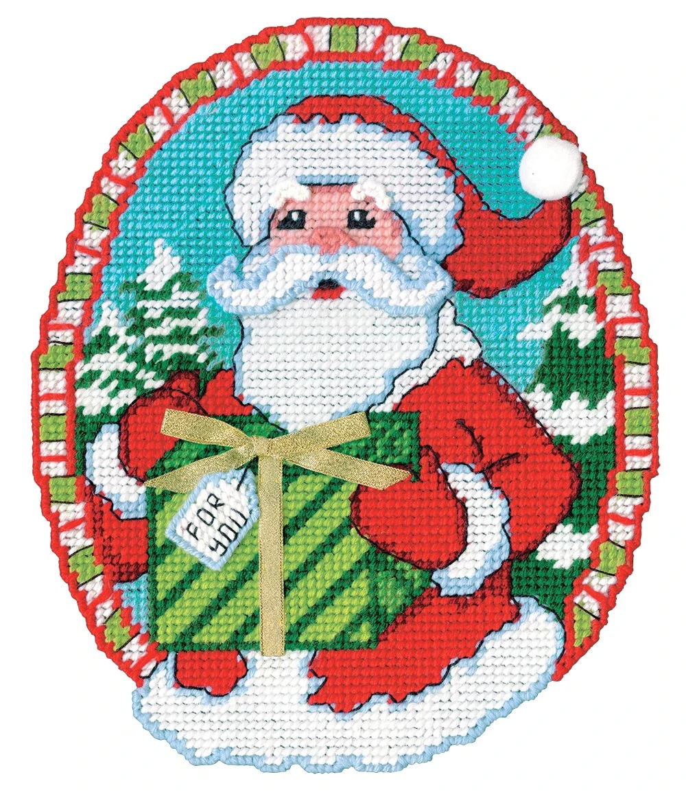 Santa With Presents Plastic Canvas Kit 1 Santa With Presents Plastic Canvas Kit