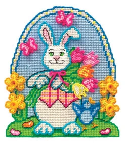Daffodil Bunny Plastic Canvas Wall Hanging