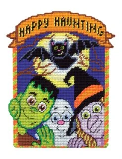 Happy Haunting Plastic Canvas Wall Hanging