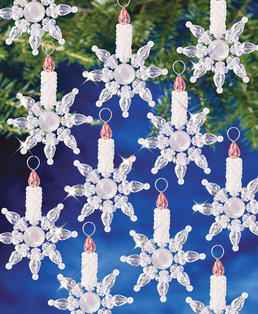 Snowflake Candle Beaded Ornament Kit 1 Snowflake Candle Beaded Ornament Kit