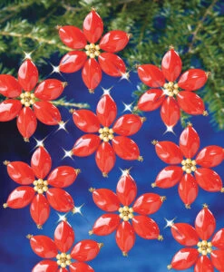 Red Poinsettia Beaded Ornament Kit
