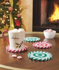 Crocheting Supplies Store 19 Sweet Mint Coasters Crochet Kit