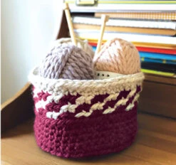 Tinos Basket -Crocheting Supplies Store M95425 Burgundy