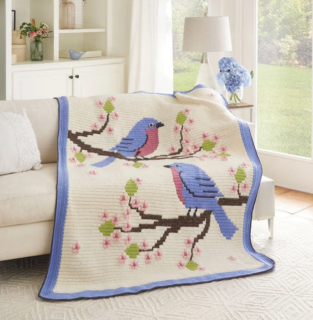 Bluebirds & Blossoms Blanket 1 Bluebirds & Blossoms Blanket