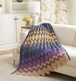 Color Rich Ripple Crochet Afghan