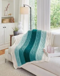 Ribbed Leaves Throw -Crocheting Supplies Store M96522