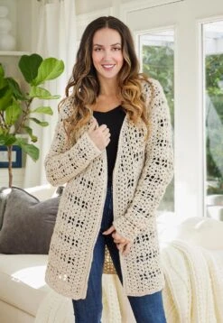 Stylish Lace Cardigan -Crocheting Supplies Store M96629c