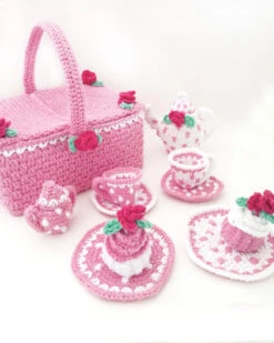 Polka Dot Tea Set With Picnic Basket