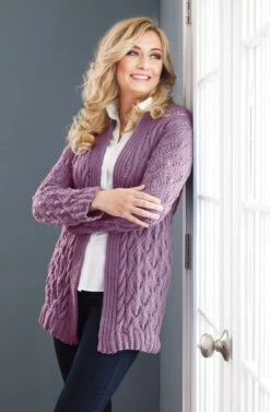 Lacy Leaf Cardigan 6 Lacy Leaf Cardigan -Crocheting Supplies Store M96720 Orchid