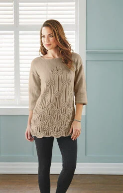 Butterfly Lace Tunic -Crocheting Supplies Store M96751 Taupe
