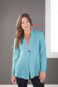 Pleated Ribs Cardigan -Crocheting Supplies Store M96754 Stream