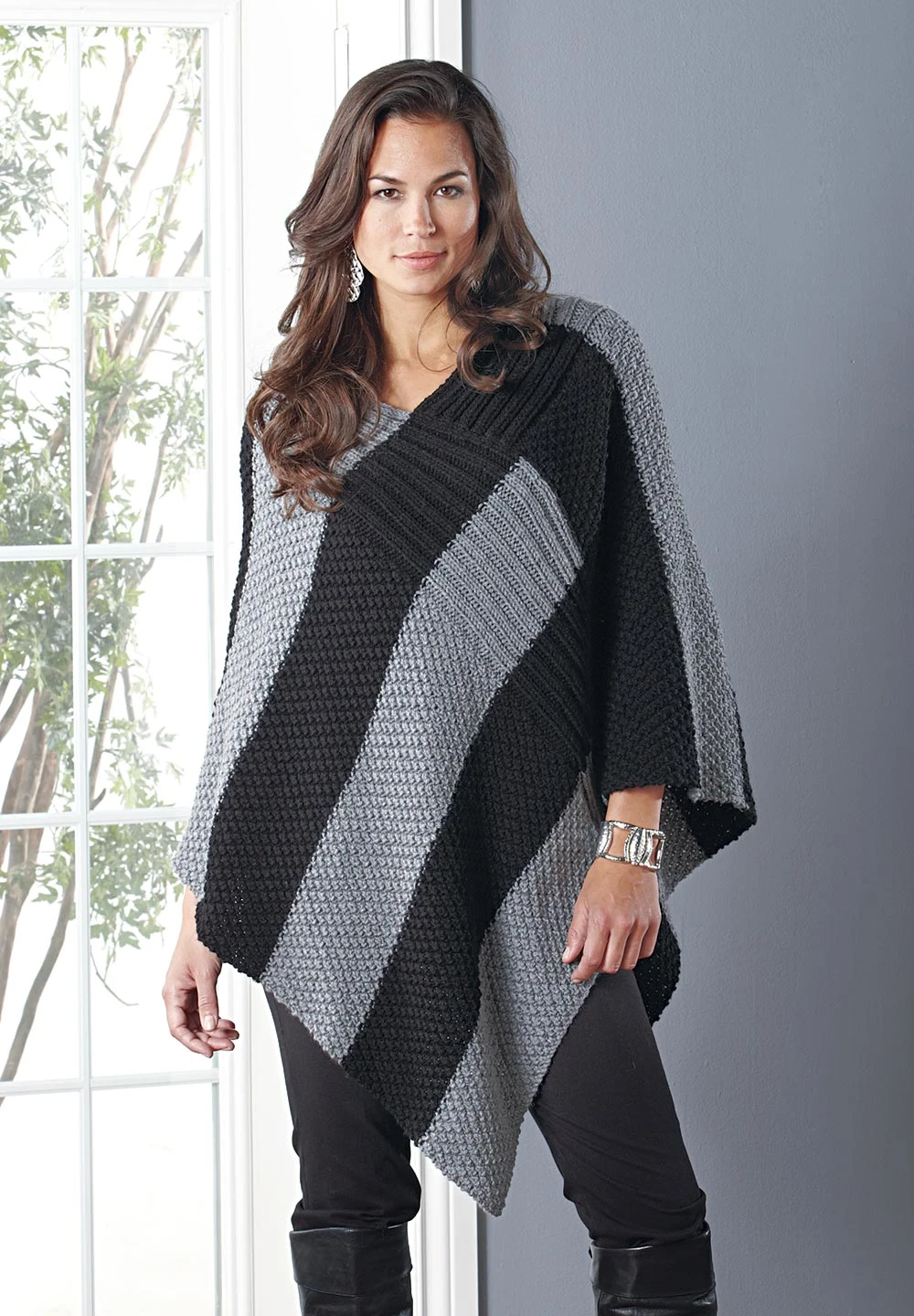 Seeded Stripes Poncho Pattern 1 Seeded Stripes Poncho Pattern