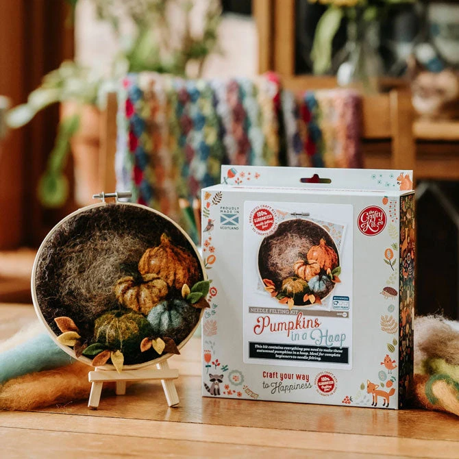 Pumpkin In A Hoop Needle Felting Kit 2 Pumpkin In A Hoop Needle Felting Kit - Image 2