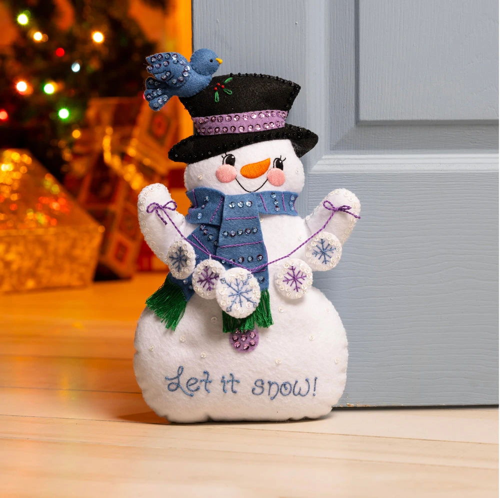 Let It Snow Door Stopper Felt Kit 1 Let It Snow Door Stopper Felt Kit
