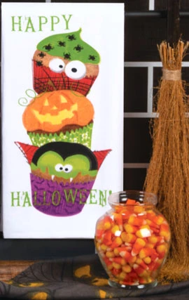 Halloween Cupcakes Dual Purpose Towel 1 Halloween Cupcakes Dual Purpose Towel