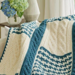 Tunisian Houndstooth & Cables Blanket -Crocheting Supplies Store TunisianHoundstoothAndCablesBySandyWalker 4163