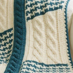 Tunisian Houndstooth & Cables Blanket -Crocheting Supplies Store TunisianHoundstoothAndCablesBySandyWalker 5164