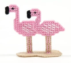 Noah's Ark Plastic Canvas Kit -Crocheting Supplies Store flamingos