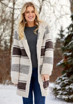 Naturally Stripes Cardigan 24 Naturally Stripes Cardigan -Crocheting Supplies Store kp 6788