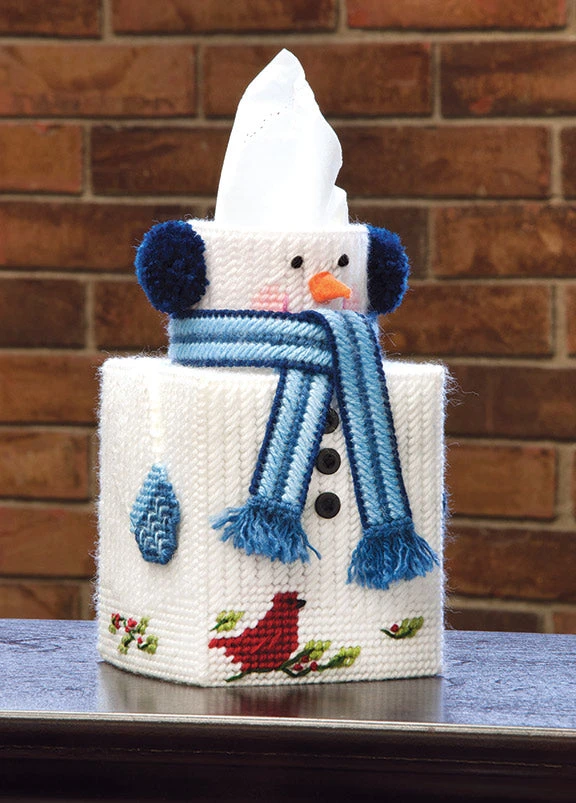 Snowman Plastic Canvas Tissue Box Cover 1 Snowman Plastic Canvas Tissue Box Cover
